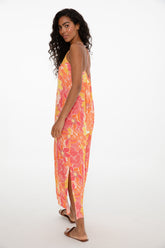 Bloemenprint strapless maxi-jurk
